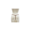 String en dentelle taupe ouvert avec chaînes dorées 